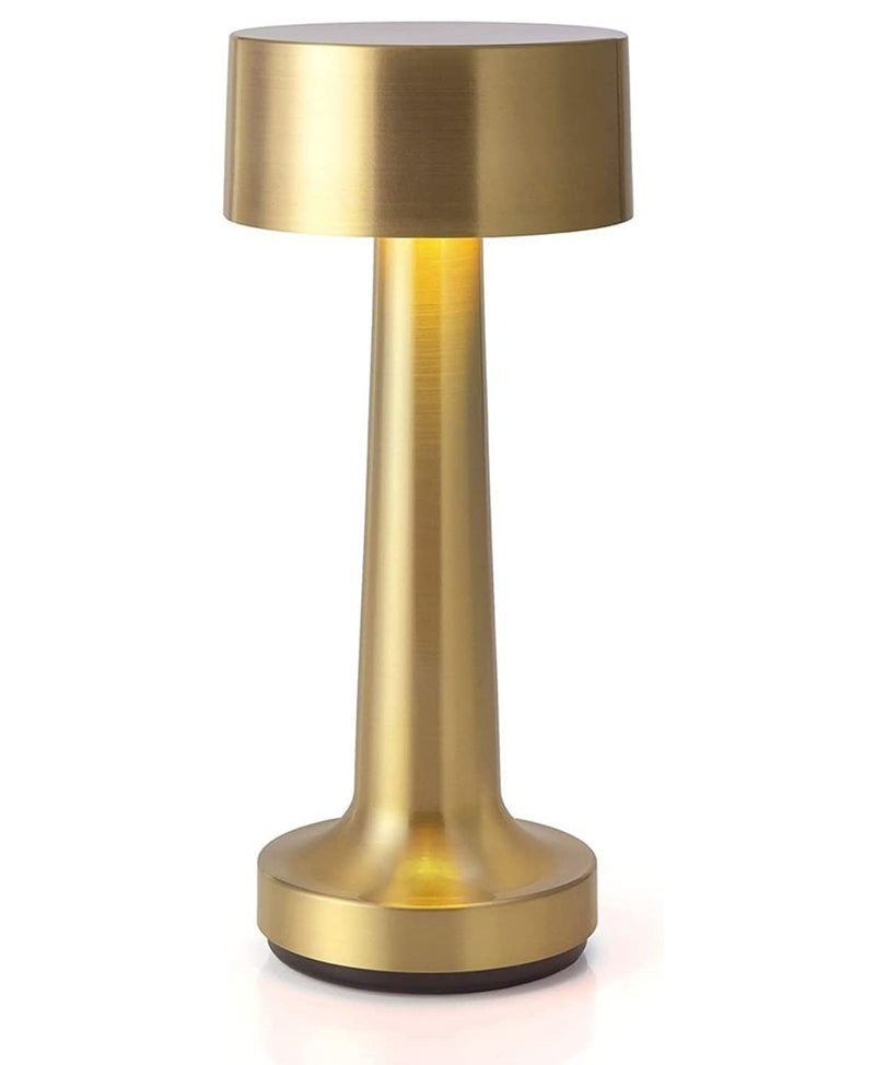 مصباح LED مكتبي ذهبي، مصباح مكتب محمول ، مصباح ليلي لجانب السرير، مصباح طاولة صغير لغرفة النوم والاماكن الخارجية (ذهبي) - Image 2